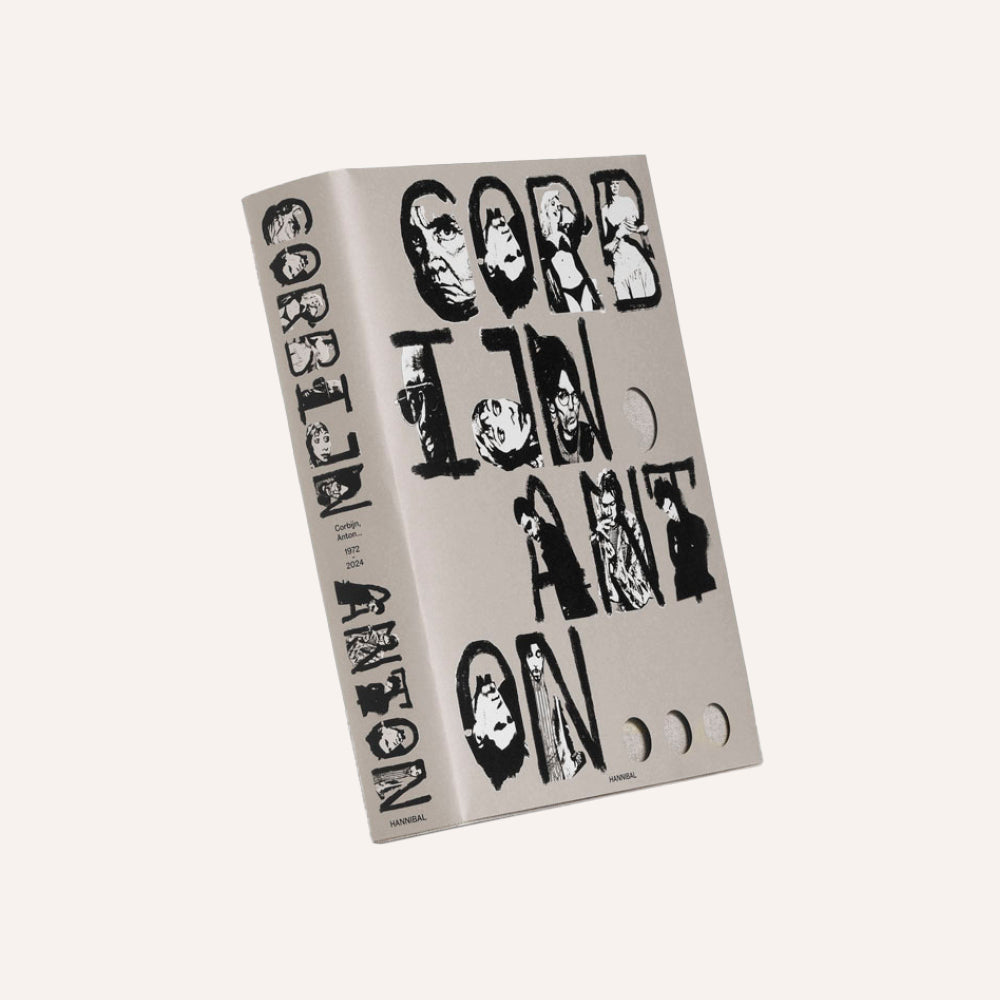 Book titled Anton Corbijn with black text and illustrations on a white background