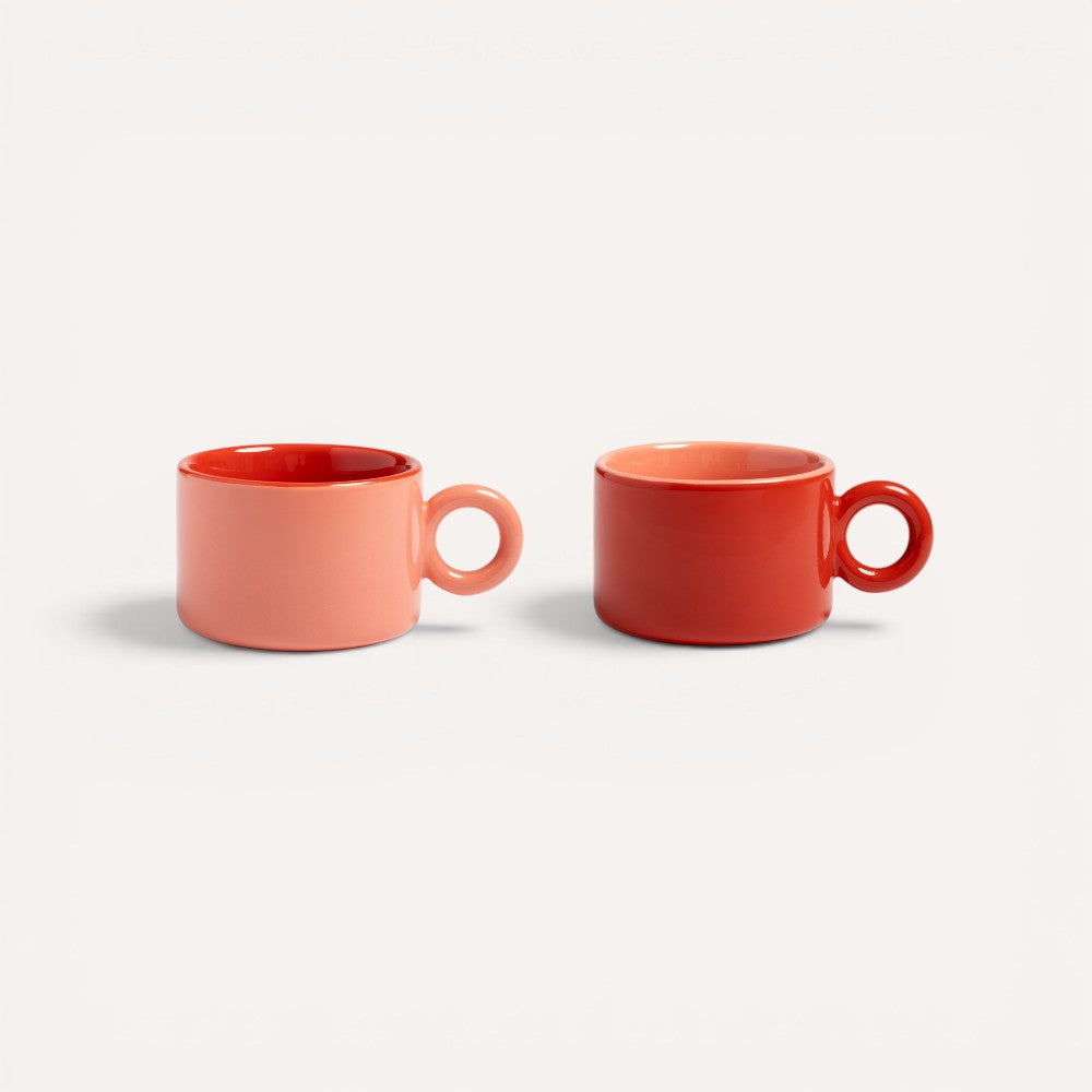 Two red mugs