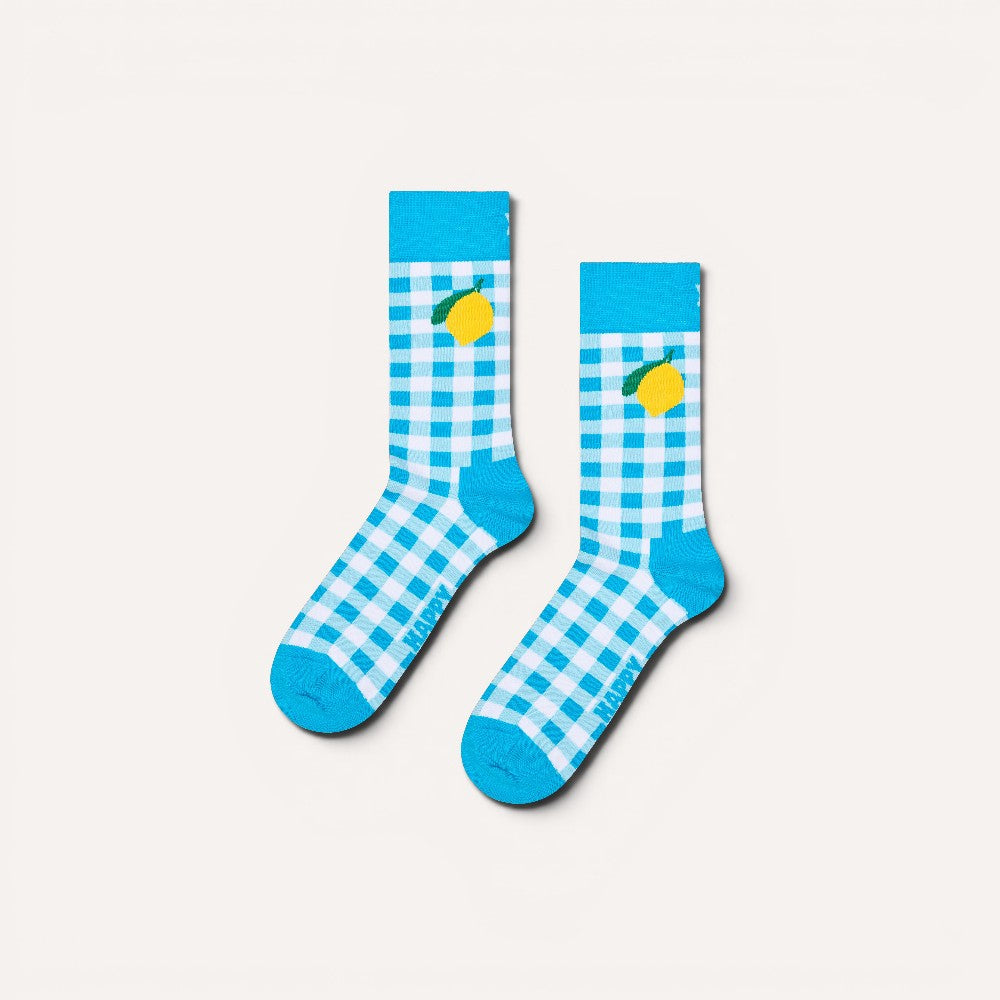 Gingham Lemon Sock