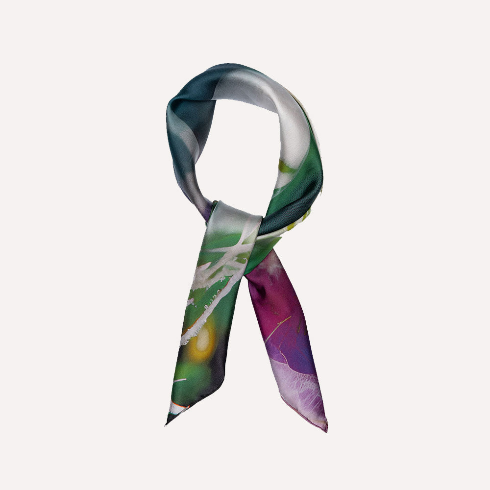 Colorful scarf with abstract design.